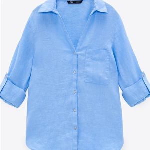 ZARA Linen Button Down